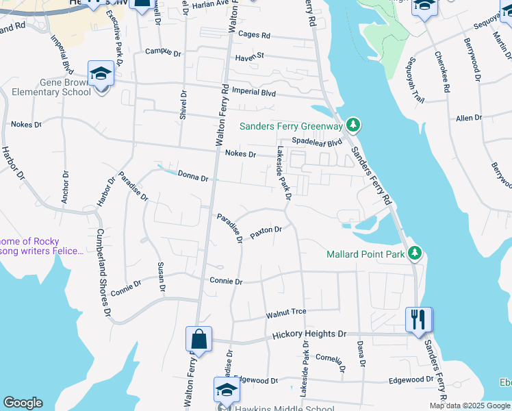 map of restaurants, bars, coffee shops, grocery stores, and more near 109 Homestead Drive in Hendersonville