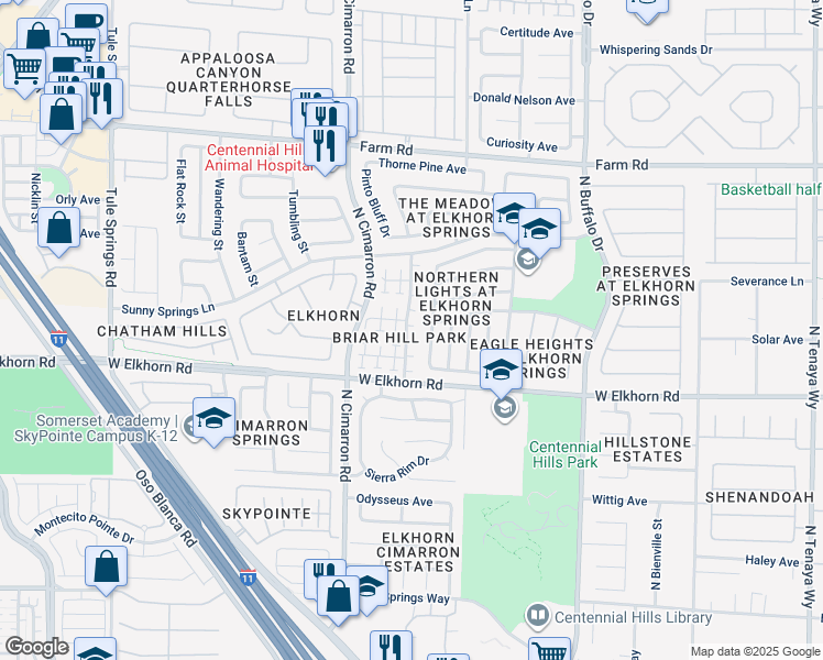 map of restaurants, bars, coffee shops, grocery stores, and more near 7909 Mountain Point Avenue in Las Vegas