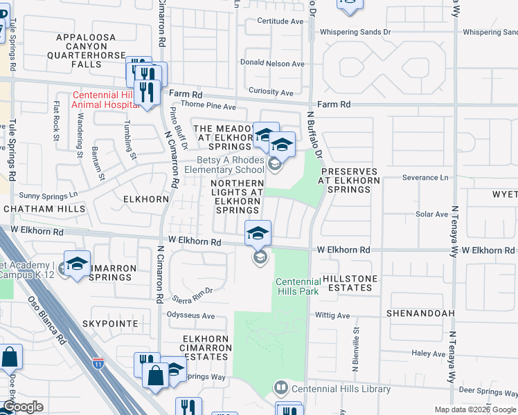 map of restaurants, bars, coffee shops, grocery stores, and more near 7224 Tealwood Street in Las Vegas
