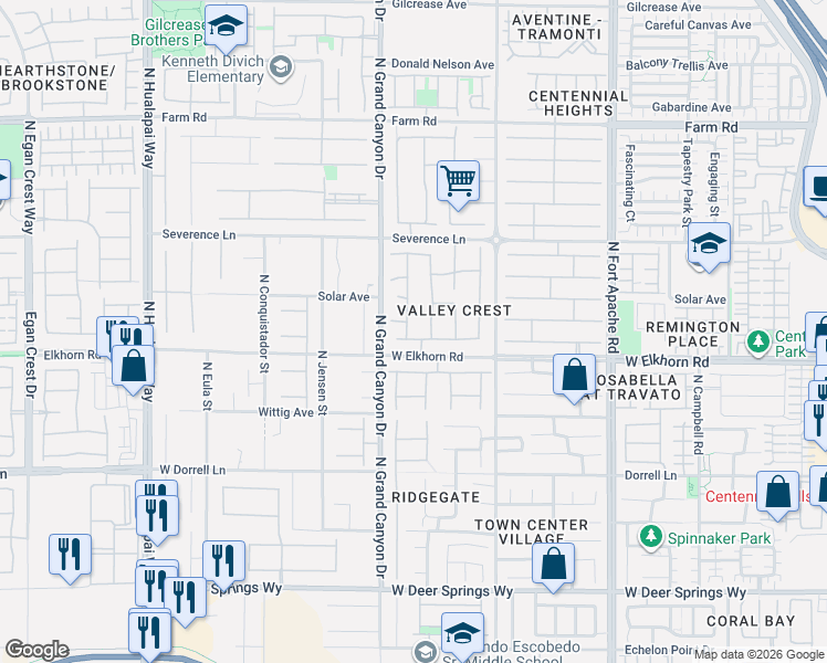 map of restaurants, bars, coffee shops, grocery stores, and more near 9521 Parkmoor Avenue in Las Vegas