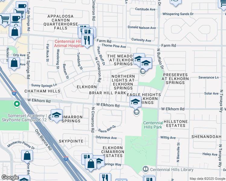 map of restaurants, bars, coffee shops, grocery stores, and more near 7901 Mountain Point Avenue in Las Vegas
