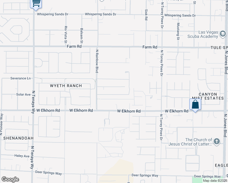 map of restaurants, bars, coffee shops, grocery stores, and more near 7330 North Rainbow Boulevard in Las Vegas