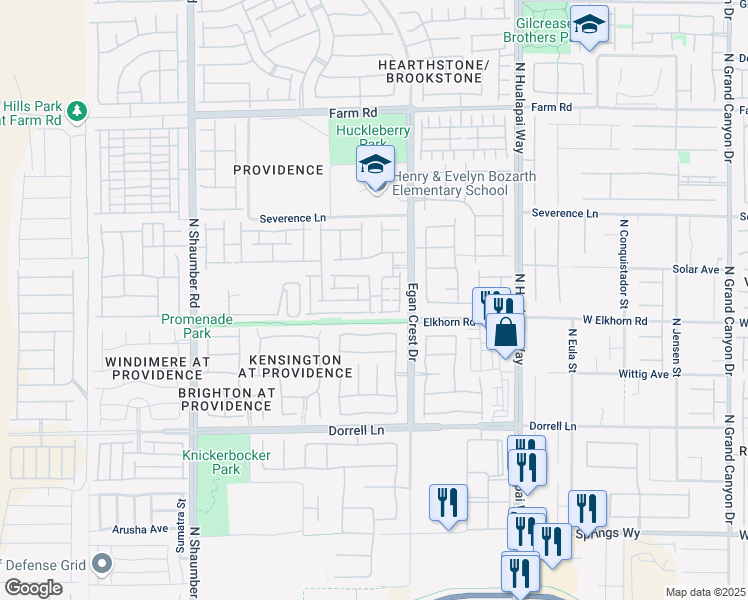 map of restaurants, bars, coffee shops, grocery stores, and more near 10342 Poplar Park Avenue in Las Vegas