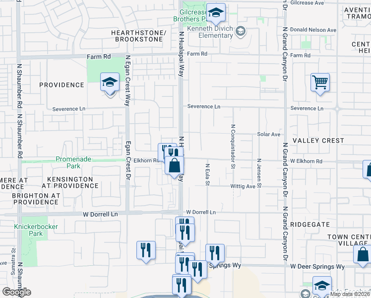map of restaurants, bars, coffee shops, grocery stores, and more near 7245 Quaking Aspen Street in Las Vegas