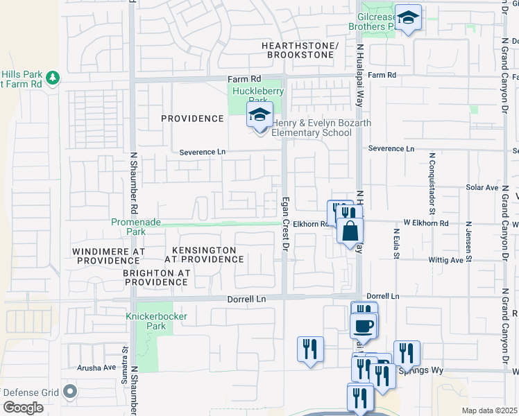 map of restaurants, bars, coffee shops, grocery stores, and more near 10342 Poplar Park Avenue in Las Vegas