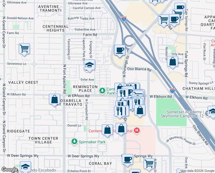 map of restaurants, bars, coffee shops, grocery stores, and more near 8904 Discovery Reef Avenue in Las Vegas