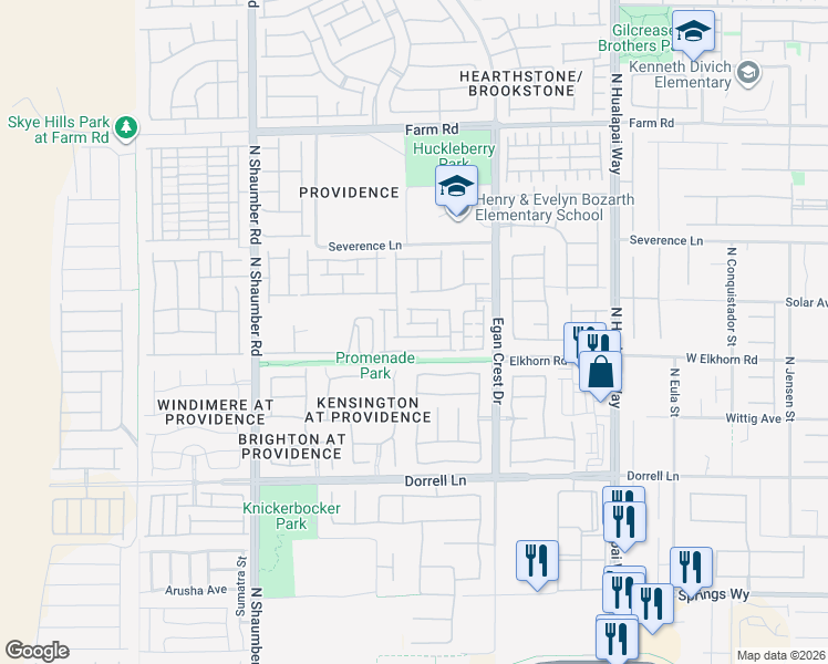map of restaurants, bars, coffee shops, grocery stores, and more near 10432 Yew Blossom Avenue in Las Vegas