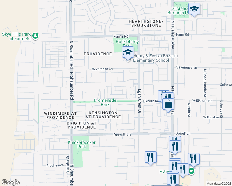 map of restaurants, bars, coffee shops, grocery stores, and more near 10438 Poplar Park Avenue in Las Vegas