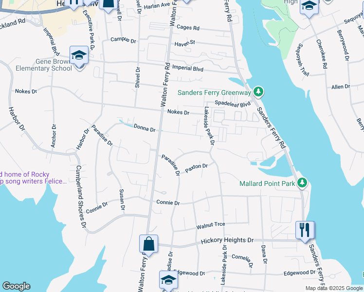 map of restaurants, bars, coffee shops, grocery stores, and more near 109 Homestead Drive in Hendersonville