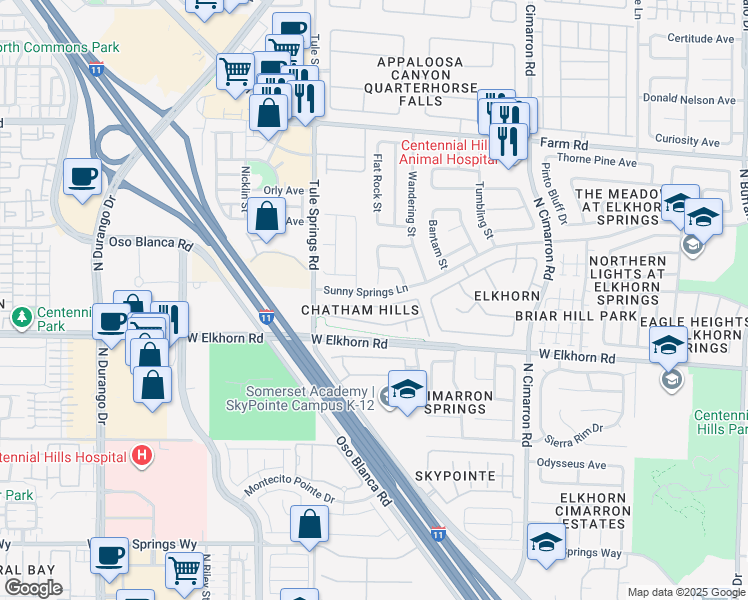 map of restaurants, bars, coffee shops, grocery stores, and more near in Las Vegas