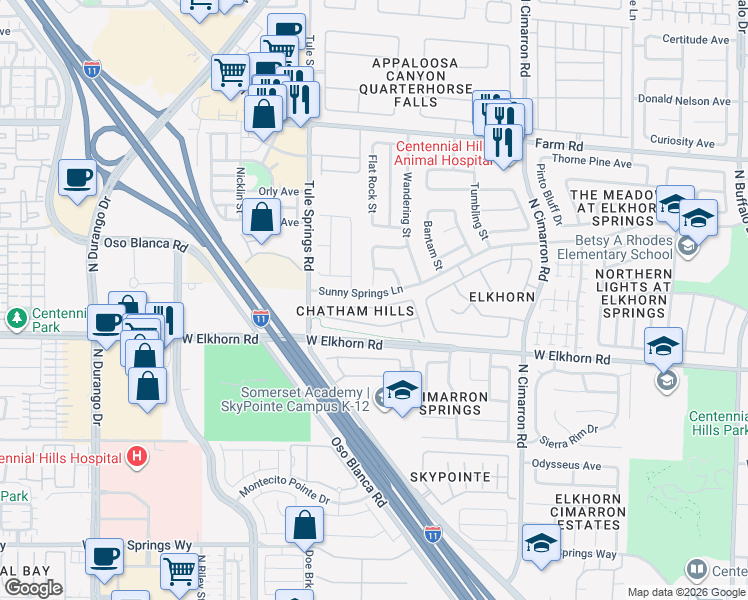 map of restaurants, bars, coffee shops, grocery stores, and more near in Las Vegas
