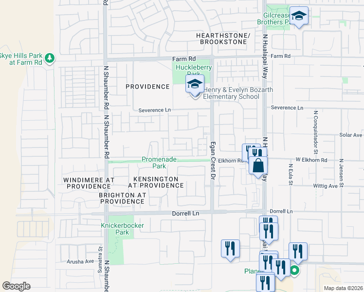 map of restaurants, bars, coffee shops, grocery stores, and more near 10342 Poplar Park Avenue in Las Vegas