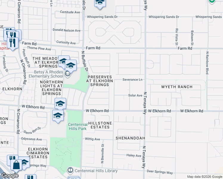 map of restaurants, bars, coffee shops, grocery stores, and more near 7310 Red Cinder Street in Las Vegas
