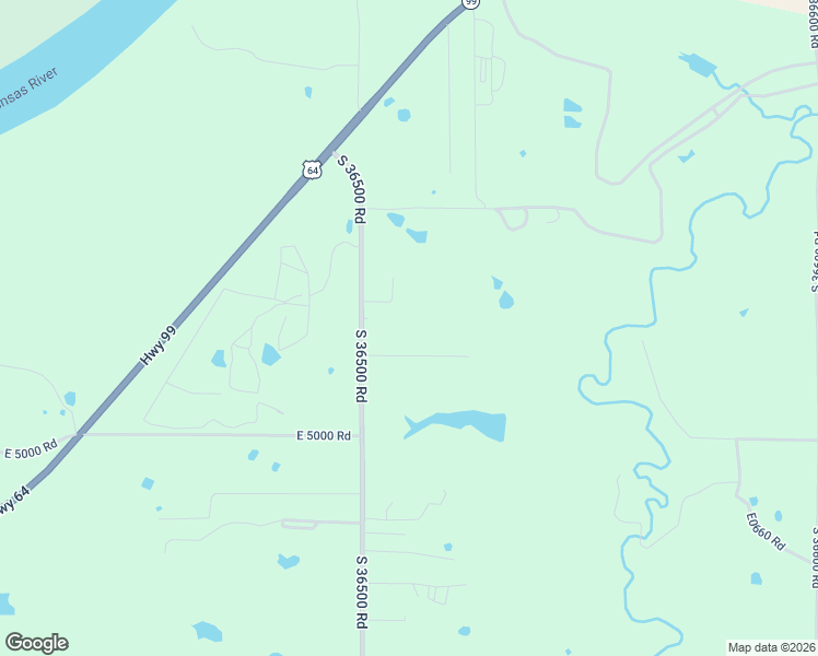 map of restaurants, bars, coffee shops, grocery stores, and more near 49750 South 36500 Road in Cleveland