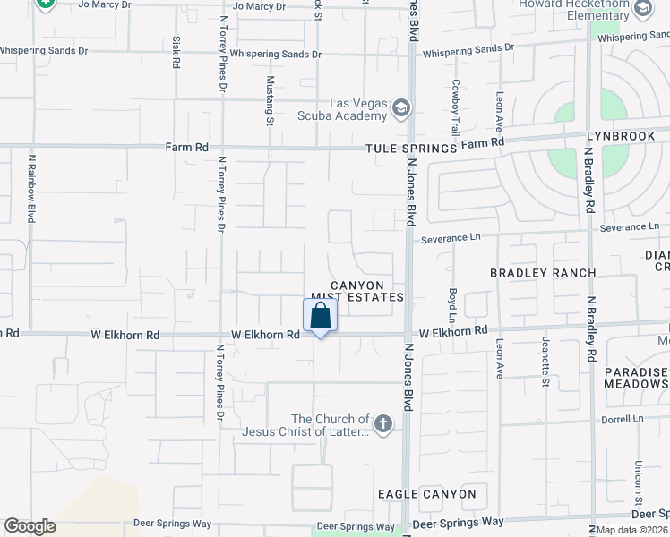 map of restaurants, bars, coffee shops, grocery stores, and more near 7304 North Buttons Ridge Drive in Las Vegas