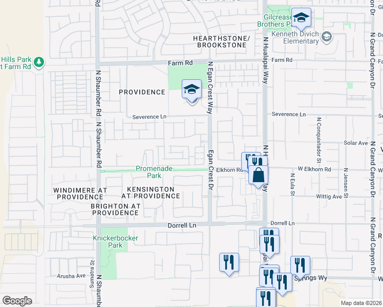 map of restaurants, bars, coffee shops, grocery stores, and more near 10342 Poplar Park Avenue in Las Vegas
