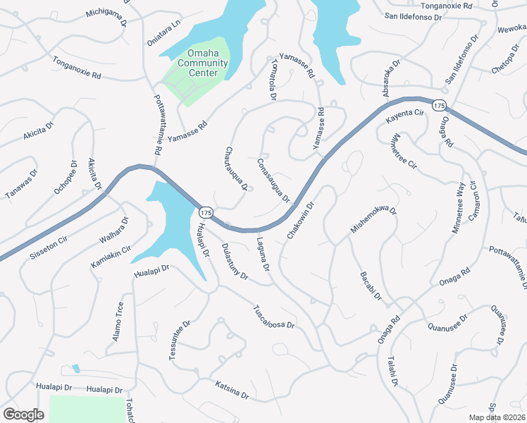 map of restaurants, bars, coffee shops, grocery stores, and more near 21 Conasaugua Trce in Cherokee Village