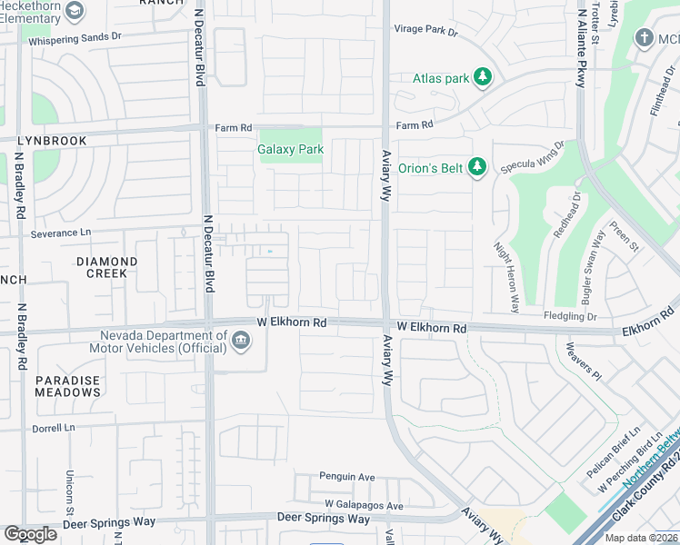 map of restaurants, bars, coffee shops, grocery stores, and more near 7231 Glistening Star Street in North Las Vegas