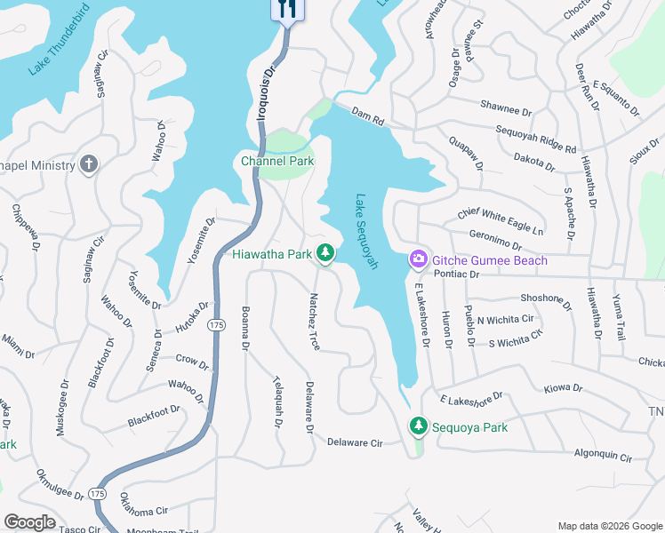 map of restaurants, bars, coffee shops, grocery stores, and more near 147 West Lakeshore Drive in Cherokee Village