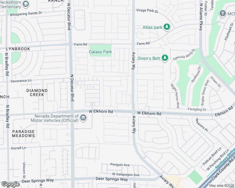 map of restaurants, bars, coffee shops, grocery stores, and more near 7231 Glistening Star Street in North Las Vegas