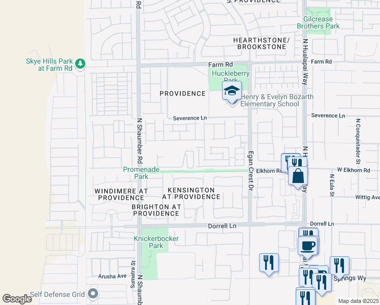 map of restaurants, bars, coffee shops, grocery stores, and more near 7207 Mulberry Forest Street in Las Vegas