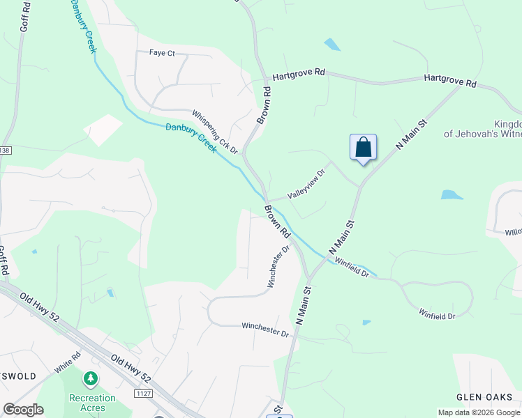 map of restaurants, bars, coffee shops, grocery stores, and more near 405 Brown Road in King