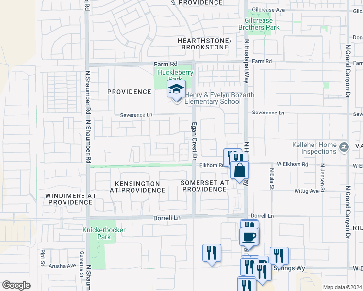 map of restaurants, bars, coffee shops, grocery stores, and more near 10315 Elmwood Glen Avenue in Las Vegas