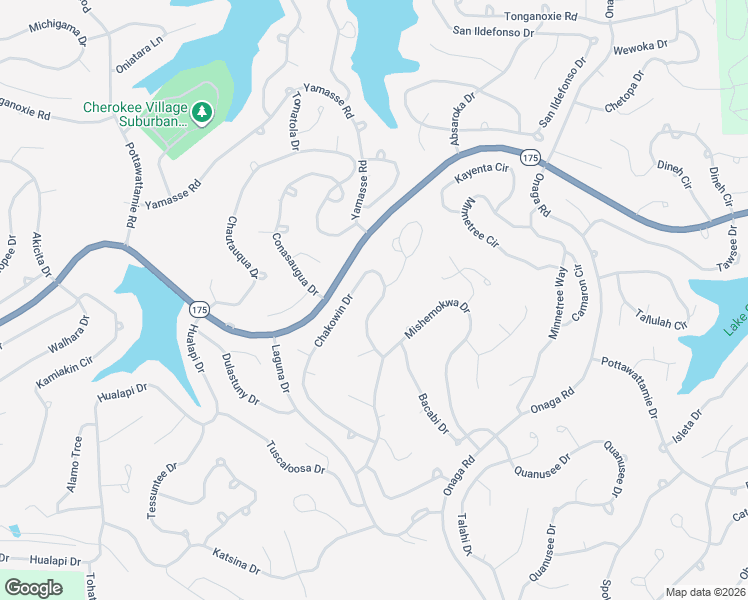 map of restaurants, bars, coffee shops, grocery stores, and more near 2 Conasaugua Drive in Cherokee Village