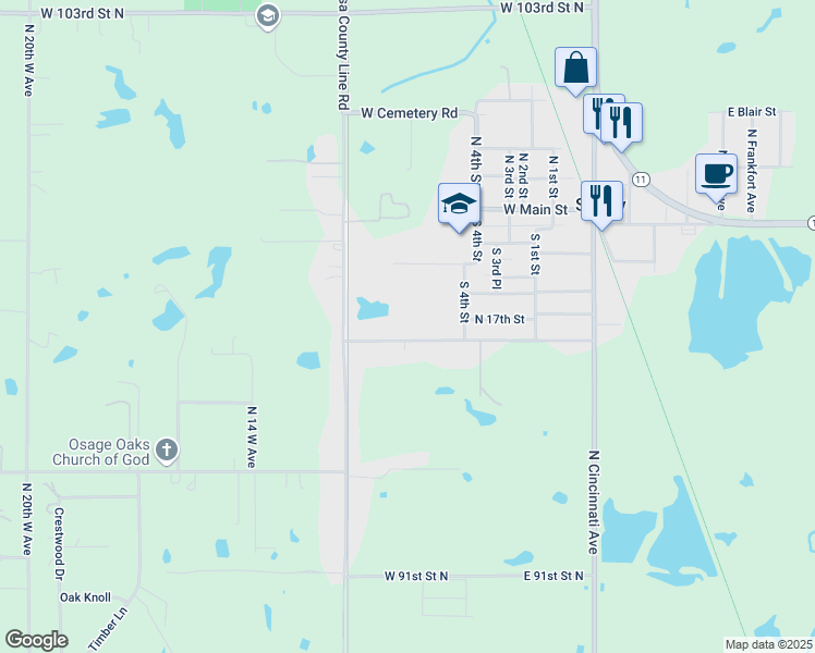 map of restaurants, bars, coffee shops, grocery stores, and more near 495 West Cherokee Street in Sperry
