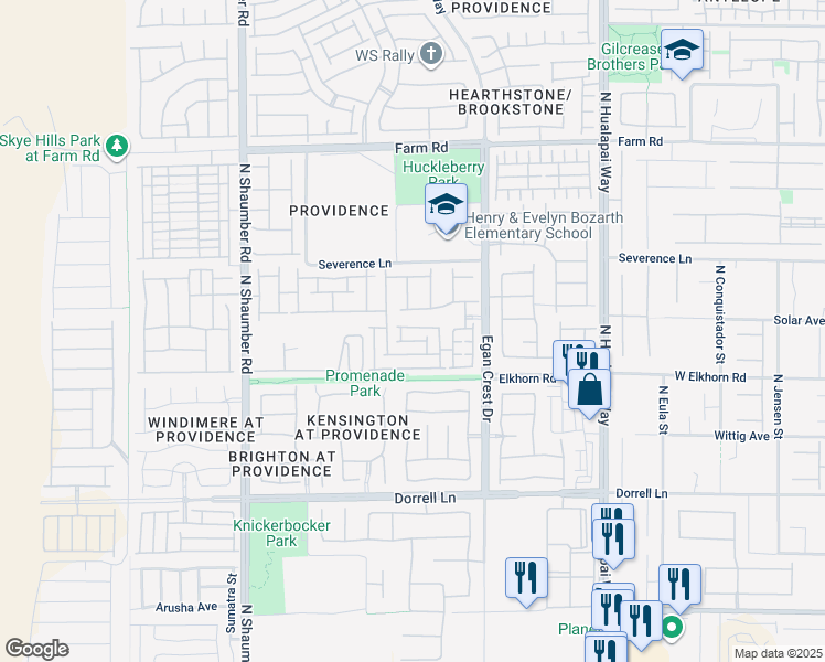 map of restaurants, bars, coffee shops, grocery stores, and more near 10425 Scotch Elm Avenue in Las Vegas
