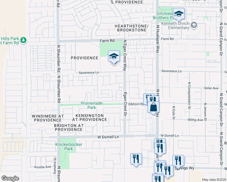 map of restaurants, bars, coffee shops, grocery stores, and more near 7238 Regent Pond Street in Las Vegas