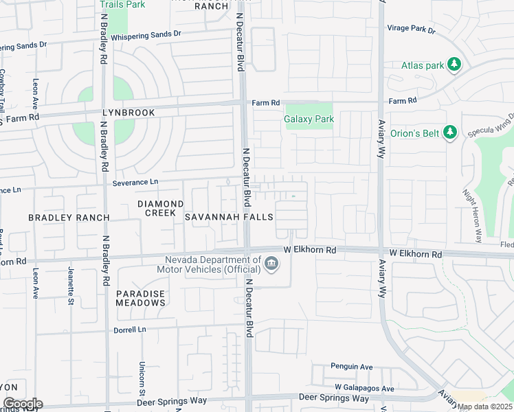 map of restaurants, bars, coffee shops, grocery stores, and more near 7320 North Decatur Boulevard in North Las Vegas