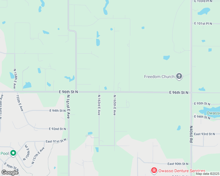 map of restaurants, bars, coffee shops, grocery stores, and more near 16303 East 96th Street North in Owasso