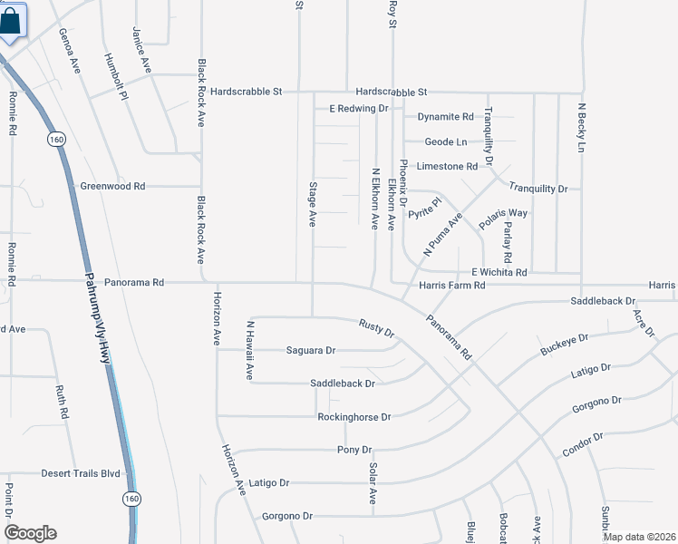 map of restaurants, bars, coffee shops, grocery stores, and more near 1331 Rex Place in Pahrump
