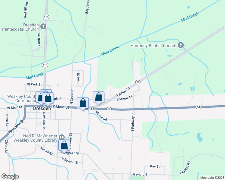 map of restaurants, bars, coffee shops, grocery stores, and more near 507 Taylor Street in Dresden