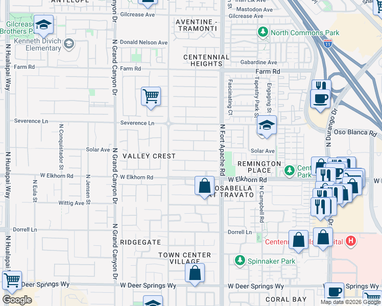 map of restaurants, bars, coffee shops, grocery stores, and more near 9311 Brownstone Ledge Avenue in Las Vegas