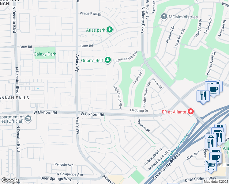map of restaurants, bars, coffee shops, grocery stores, and more near 3908 Redbreast Lane in North Las Vegas