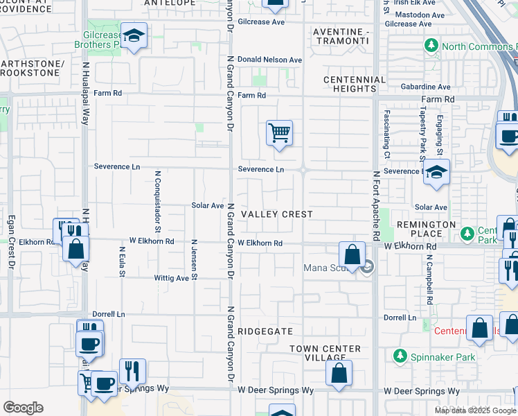 map of restaurants, bars, coffee shops, grocery stores, and more near in Las Vegas