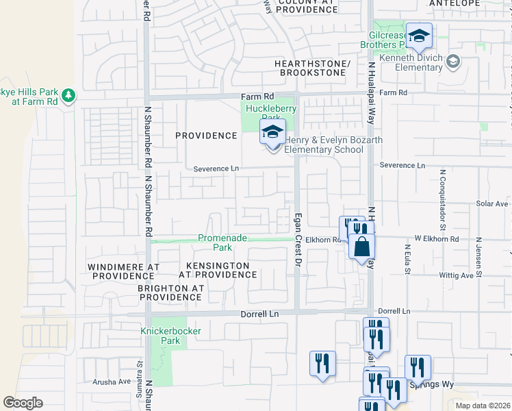map of restaurants, bars, coffee shops, grocery stores, and more near 10345 Walworth Avenue in Las Vegas
