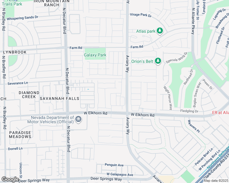 map of restaurants, bars, coffee shops, grocery stores, and more near 4344 Luster Avenue in North Las Vegas