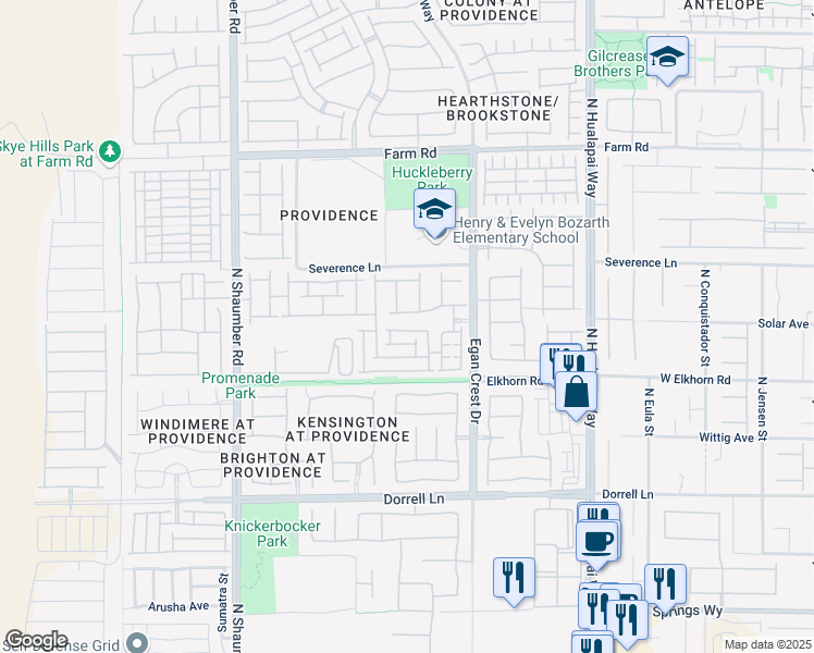 map of restaurants, bars, coffee shops, grocery stores, and more near 10420 Scotch Elm Avenue in Las Vegas
