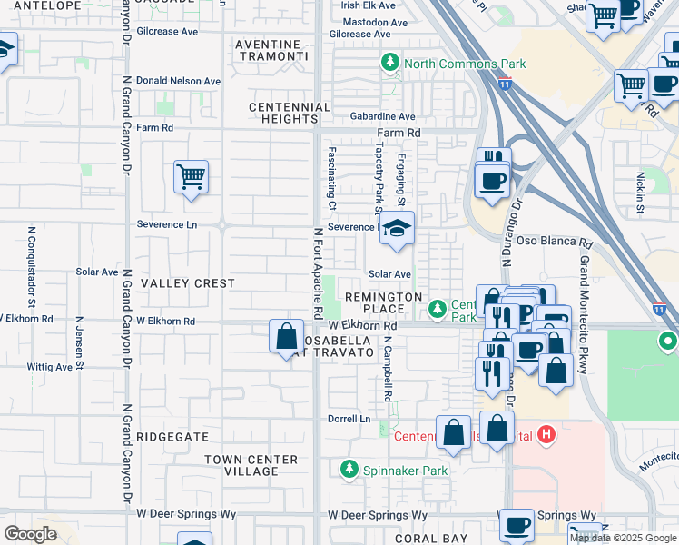 map of restaurants, bars, coffee shops, grocery stores, and more near 9121 Ripple Ridge Avenue in Las Vegas