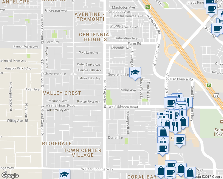 map of restaurants, bars, coffee shops, grocery stores, and more near 9121 Ripple Ridge Avenue in Las Vegas