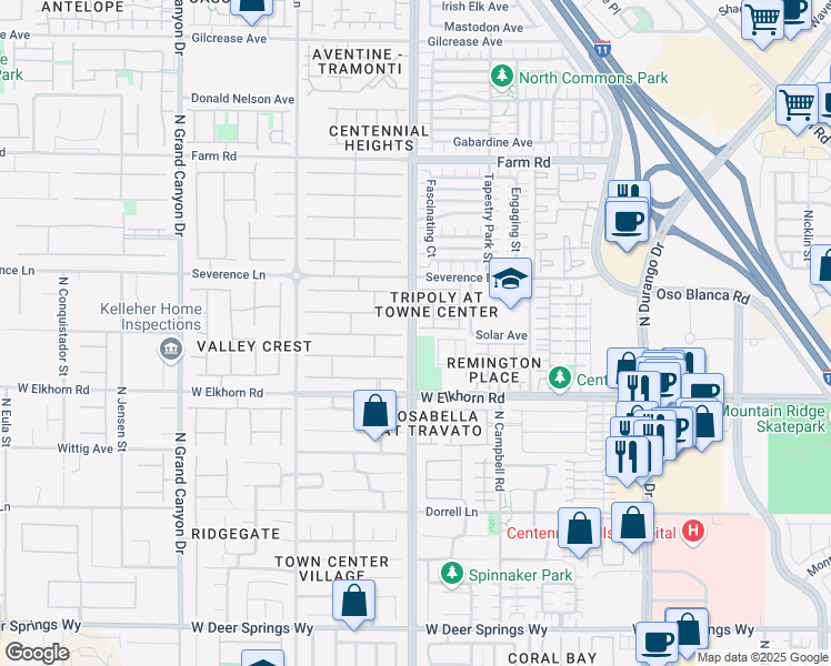 map of restaurants, bars, coffee shops, grocery stores, and more near 9212 Brownstone Ledge Avenue in Las Vegas