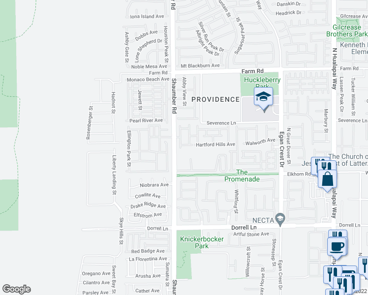 map of restaurants, bars, coffee shops, grocery stores, and more near 10657 Jamestown Square Avenue in Las Vegas