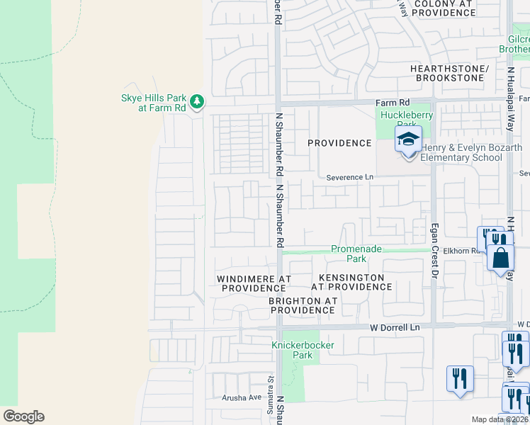 map of restaurants, bars, coffee shops, grocery stores, and more near 7319 Ellison Park Street in Las Vegas