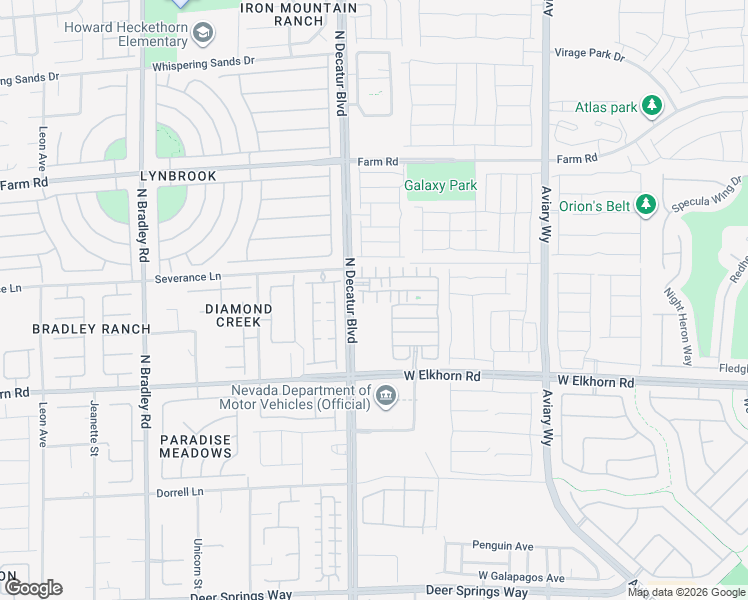 map of restaurants, bars, coffee shops, grocery stores, and more near 7334 North Decatur Boulevard in North Las Vegas