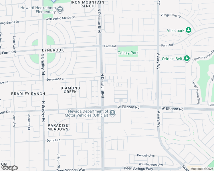 map of restaurants, bars, coffee shops, grocery stores, and more near 7334 North Decatur Boulevard in North Las Vegas