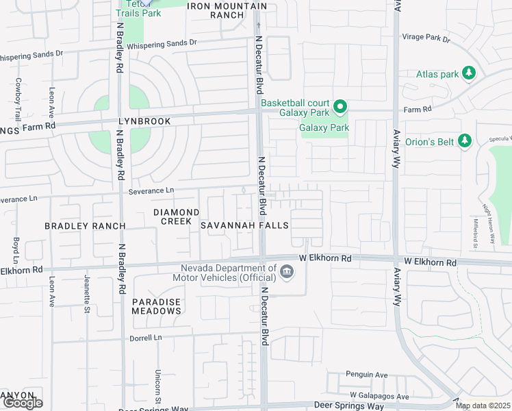 map of restaurants, bars, coffee shops, grocery stores, and more near 7352 Savannah Falls Street in Las Vegas