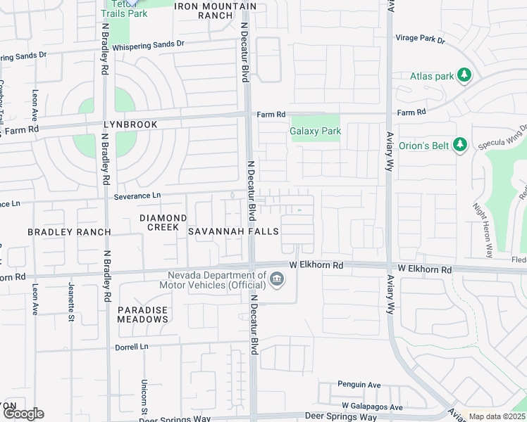 map of restaurants, bars, coffee shops, grocery stores, and more near 7332 North Decatur Boulevard in North Las Vegas